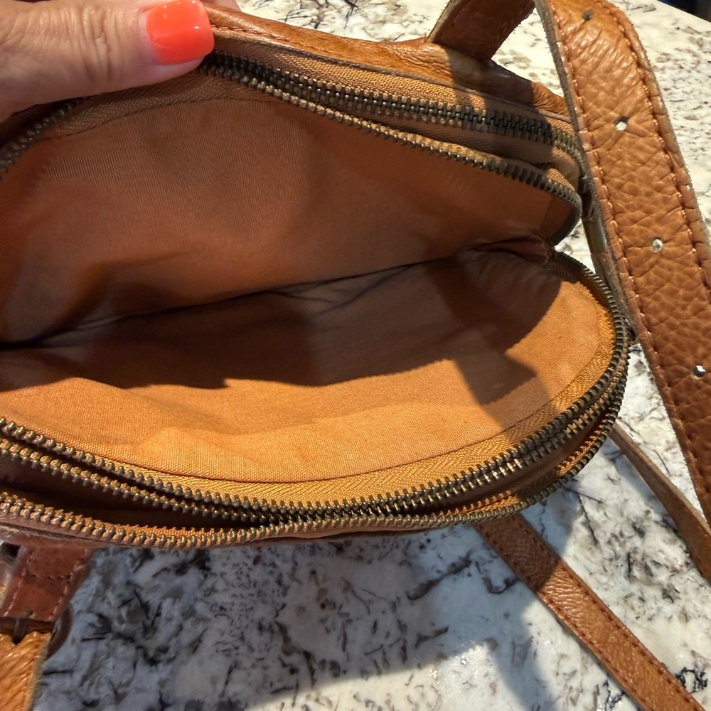 Liebeskind Quilted Leather Crossbody in Cognac Brown - Picture 4 of 7